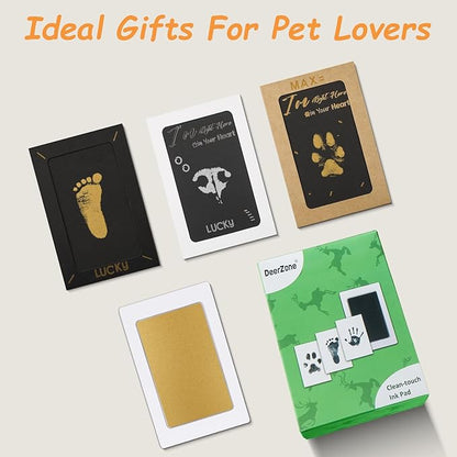 Inkless Paw Print Kit,Dog Paw Print Kit,Dog Nose Print Kit,Clean Touch Ink Pads and Imprint Cards,Pet Paw Print Impression Kit for Dogs Cats Footprint Keepsake