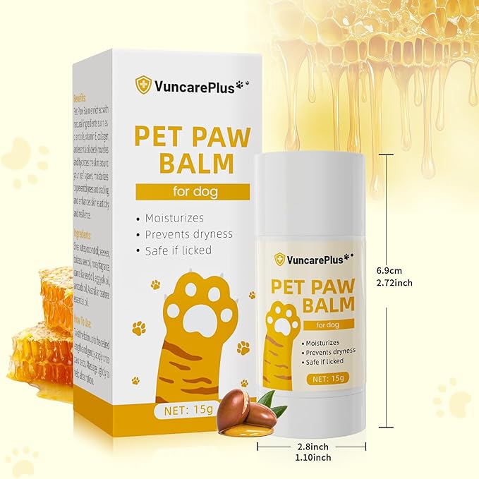Dog Paw Balm Stick for Dry Cracked Paws, Natural Paw Moisturizer with Shea Butter & Avocado Oil, Soothing Dog Paw Care for Hot Pavement & Cold Weather, Lick-Safe (15g/0.5oz)