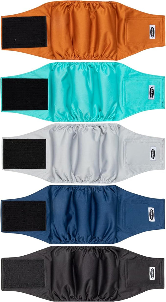 Male Dog Diapers, High Absorbing Dog Belly Bands for Male Dogs, Washable Reusable Dog Males Wraps(5 Pack)