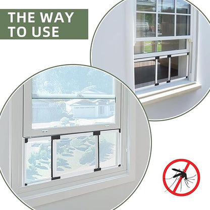 FLYZZZ Adjustable Window Screen Small Expandable Window Screens, (9.84'' High by 16-28'' Wide, B) 2 Packs Suitable for Window Openning Width Size 16''-28''， 20% Smaller Than Standard Screens