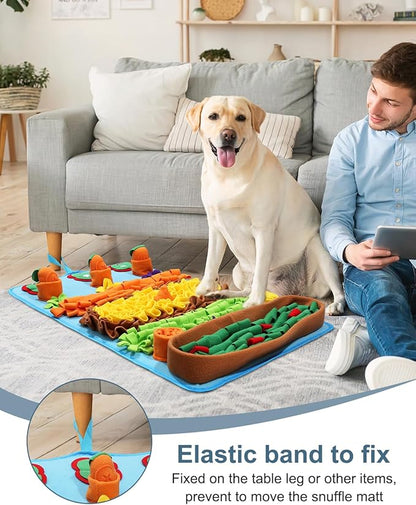 Snuffle Mat for Dogs, 32 x 20 inch for Medium & Large, Portable & Compact Dog Puzzle Toy for Stress Relief, Reduces Fast Eating, with Anti-Slip Botton