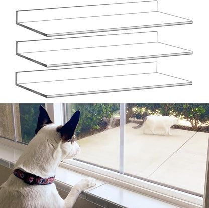 3 Pcs Window Sill Protector, Pet Window Guard,Transparent, Window Sill Cover, Protection from Dog and Cat Scratching Chewing Slobbering, Heavy Duty Scratch Shield(11.8"x3.25"x0.88")