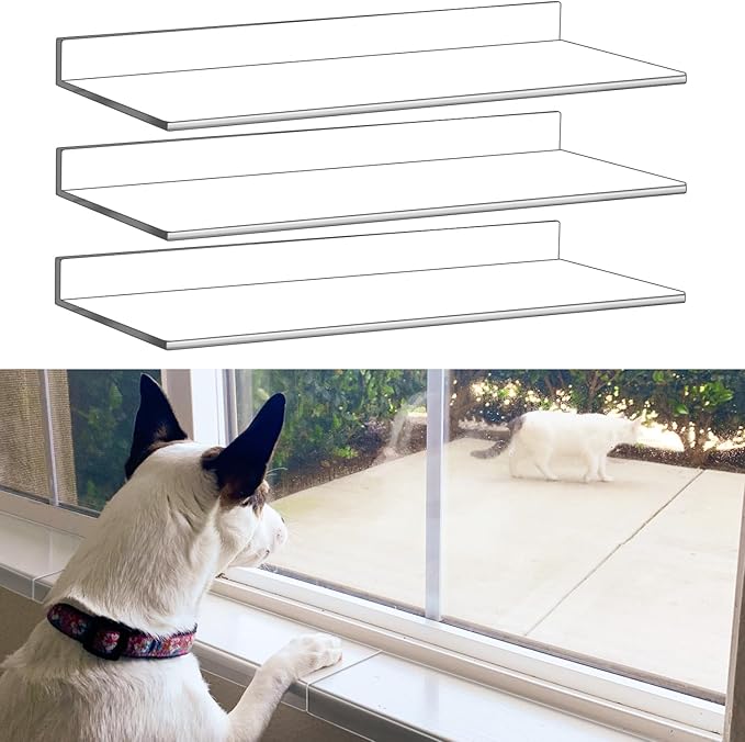 3 Pcs Window Sill Protector, Pet Window Guard,Transparent, Window Sill Cover, Protection from Dog and Cat Scratching Chewing Slobbering, Heavy Duty Scratch Shield(11"x2.24"x0.88")