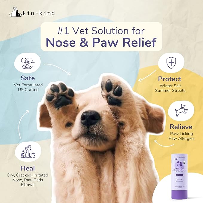 kin+kind Organic Dog and Cat Nose and Paw Balm Stick - 1.76oz Shea Butter - Dog Supplies