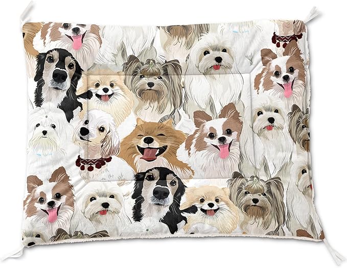 Dog Cat Bed Mat Ultra Soft Fluffy Pet Bed Washable Fashion Dog Crate Beds Comfy Comfy Pet Sleeping Pad Suitable for Pet Raised Bed(30"x26")