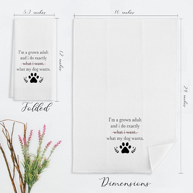 EIONEY Modern Multi3 Cotton Kitchen Cloths, 24 x 16 Inches, Dish Towels & Tea Towels, Dog Lovers Gift