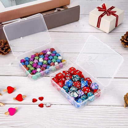 SATINIOR 24 Packs Small Clear Plastic Beads Storage Containers Box with Hinged Lid for Storage of Small Items, Crafts, Jewelry, Hardware(4.45 x 3.3 x 1.18 Inches)