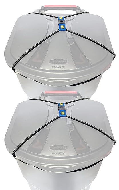 (2 Pack) Doggy Dare Trash Can Lock - Extra Large - Fits 80-95 Gallon Trash Cans - Perfect for Dogs, Raccoons, Opossums - Bungee Cord Design Makes Install Simple (Trash Can NOT Included)