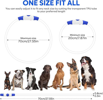 HIGO LED Dog Collar, USB Rechargeable Light Up Dog Collars Glow in The Dark, TPU Cuttable Pet Safety Dog Necklace for Nighttime Dog Walking (Blue)