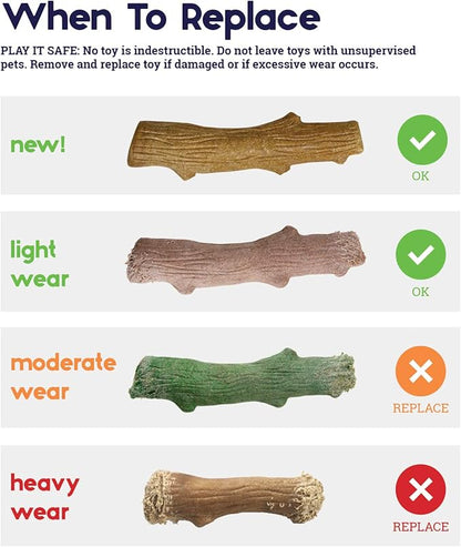 Petstages Outward Hound Super Dogwood Durable Dog Chew Toy, Large - Long Lasting Chew Stick Made with Real Wood - USA Made, L