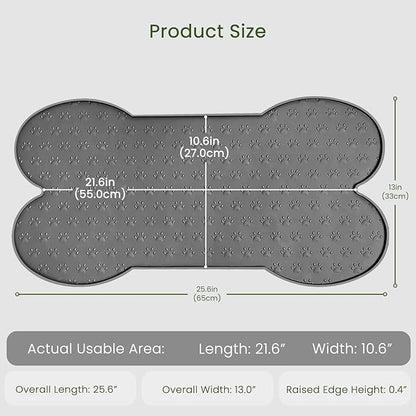 Dog Food Mat Anti-Slip Silicone Dog Bowl Mat Thicker Pet Placemat Waterproof Cat Feeder Pad with Raised Edge Puppy Kitten Feeding Mats Suitable Small Medium-Sized Dogs Cats Eating Tray