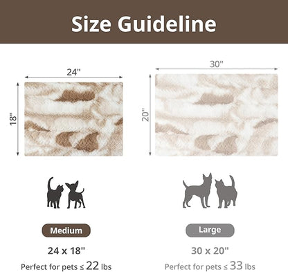 Self Warming Cat Bed, 24" x 18" Ultra Soft Cat Dog Pet Heating Pad for Indoor Outdoor, Non-Slip Heated Dog Mat Thermal Blanket