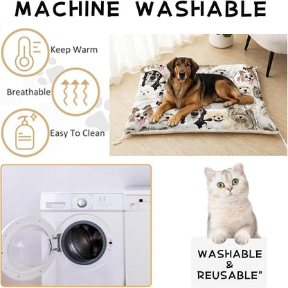 Dog Cat Bed Mat Ultra Soft Fluffy Pet Bed Washable Fashion Dog Crate Beds Comfy Comfy Pet Sleeping Pad Suitable for Pet Raised Bed(30"x26")