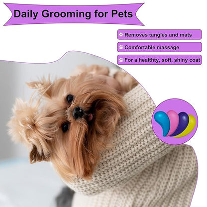 Gentle Grooming Puppy Brush with Gift Box ， Fit for Small Dog ， Yorkie, Shih Tzu, Maltipoo, Maltese and Pomeranian ，Toy Poodle Accessories, Soft Bristle (Electroplating Purple)
