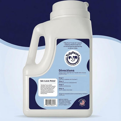 Pet Accident Absorbent Powder, 1.5 lb Shaker, Natural Cellulose, Fast Clean Up for Pet Urine, Vomit and Liquids, Fragrance Free