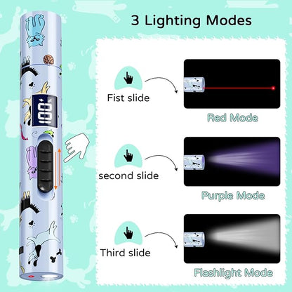 TBTeek Cat Toy, Battery Screen, Cute Fun Creative Body, Rechargeable, 7 Adjustable Patterns, Interactive Kitten Pet Dog Chase Toy for Fun Chase Play Exercise (1pcs)