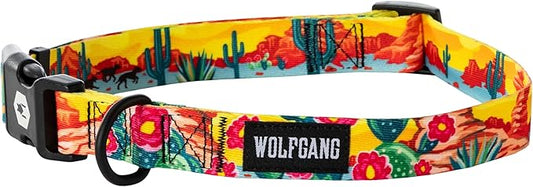 Wolfgang Heavy Duty, Adjustable Dog Collar with Quick Release Nylon Buckle for Walking & Training, PackLeader Print, Large