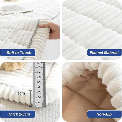 LiveGo Pet Couch Cover Dogs Washable Non-Slip Couch Protector Pet Friendly Dog Mat for Couches and Sofas (Milky White, 70x150 cm/27.6x59.06 in)