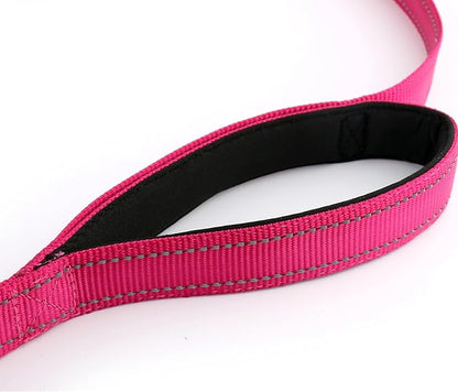 Primal Pet Gear Dog Leash 6ft Long,Traffic Padded Two Handle,Heavy Duty,Reflective Double Handles Lead for Control Safety Training,Leashes for Large Dogs or Medium Dogs,Dual Handles Leads(Pink)