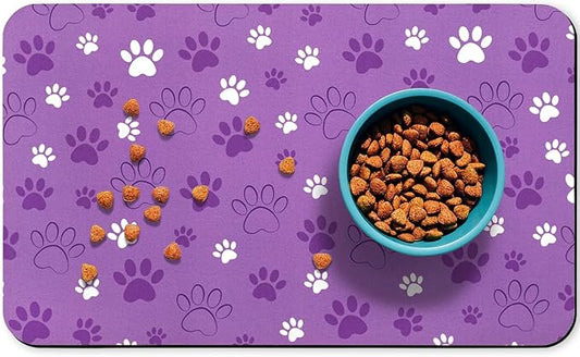 Dog Food Mat, Absorbent Water Bowl Mats Cat Pet Feeding Placemats 16 * 24 inch