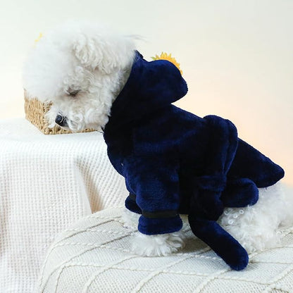 Dog Bathrobe Fast Absorbent Hooded Bath Towel Small Dog Thickened Luxury Pajamas Sleepwear Super Soft Microfibre Pet Bath Robe Nightwear Dog Drying Coat Bag for Puppy Cats Chihuahua Yorkie Poodle