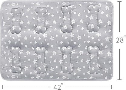 Dog Crate Mat (42" X 28"), Soft Dog Bed Mat with Cute Prints, Personalized Crate Pad, Anti-Slip Bottom, Machine Washable Kennel Pad