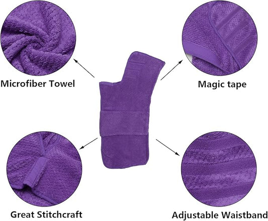 Geyecete Pineapple Grid Fast Drying Super Absorbent Dog Cat Bath Robe Towel - Purple-M
