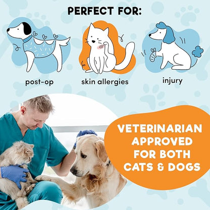BENCMATE Inflatable Dog Cone Collar Alternative, Soft Dog Cone for Small Medium Large Dogs and Cats, Neck Recovery ECollar Donut Collar After Surgery (Large, Dark Grey)