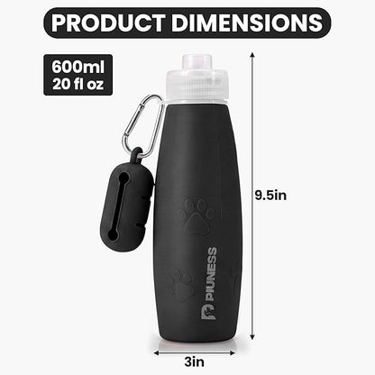 Ultimate 2-in-1 Dog Walk Essential – Portable Pee Cleaning Bottle + Detachable Poop Bag Dispenser (Black)