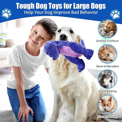 Squeaky Dog Toys, Tough Chew Toys for Large Middle Small Breed, Dinosaur Dog Toy, Interactive Stuffed Plush Dog Toy to Keep Them Busy, Pet Toys