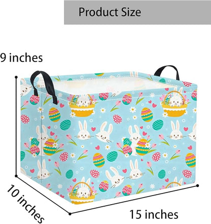 Rectangular Flower Easter Basket for Kids - Baby Storage Bin and Organizer, Shelf, Book Basket, Room Decor