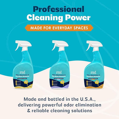 Urine B-Gone, Professional Enzyme Odor Eliminator & Pet Stain Remover, Human, Cat & Dog Urine Cleaner, Effective on Laundry, Carpets & More, Citrus Scent, 32oz, Pack of Two