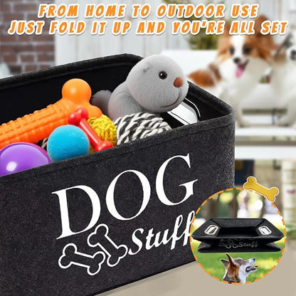 Dog Toy Basket - Dog Toy Box for Small Dogs - Pet Dog Toy Storage Box - Personalized Dog Toy Basket for Puppies and Pets - Living Room Dog Toy Storage Box