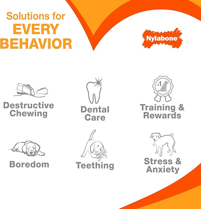 Nylabone Power Chew Classic Bone Chew Toy for Dogs, Durable Dog Toys for Aggressive Chewers, Chicken Flavor, Large/Giant - Up to 50 lbs. (1 Count)