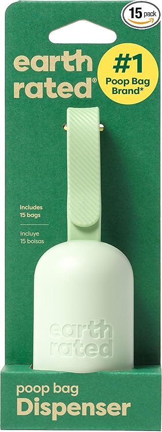 Earth Rated Dog Poop Bag Holder, Durable and Guaranteed Leakproof, Unscented, Dispenser with Starter Roll