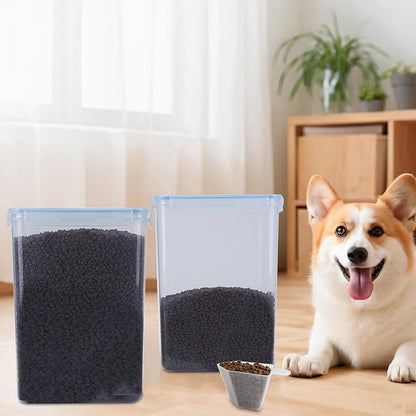 Geyecete 2 PC [8.5L/287 Oz] large food storage containers Extra Large dog Food Storage Containers with Airtight Lids Can hold 8 pound for each-Blue