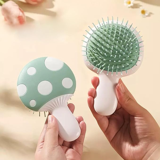 Small Dog Grooming Brush,Mushroom Shaped Puppy Brush Detangling Dog Hair Brushes for Wet or Dry - Perfect for Shih Tzus,Yorkies,Maltipoos - Ideal Puppy Hair Brushes for Maltese Small Breeds (Green)
