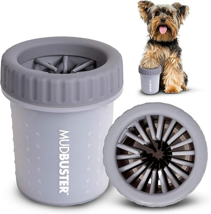 Dexas MudBuster Portable Dog Paw Cleaner, Premium Quality Small Light Gray Pet Accessory