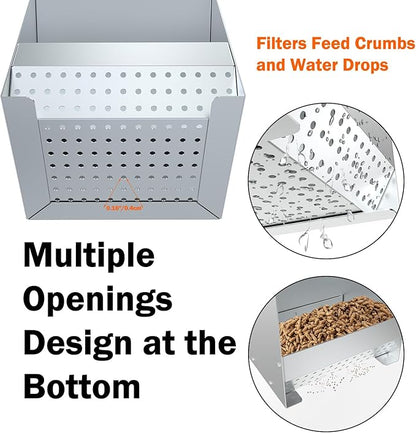 Metal Rabbit Feeder, 5-Pound Capacity Rabbit Feeder, Outdoor Small Animal Feeder for Rabbits, Chicks, Cats, Guinea Pigs, Free Large Capacity Small Animal Water Bottle