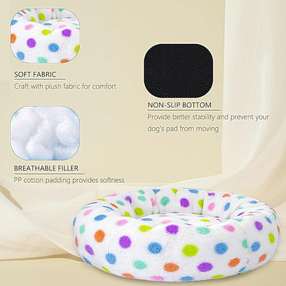 39 Inch Calming Dog Bed for Large Dogs, Round Anti-Anxiety Warm Bed, Soft Cozy Anti-Slip Donut Washable Pet Bed, Fits up to 100 lbs Pets