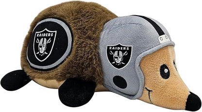 NFL LAS Vegas Raiders Plush Hedgehog Toy for Dogs & Cats, Cool Soft Pet Toy for Fun and Interactive Play, Dog Chew Toy with Squeaker, Licensed Hot Pet Toy
