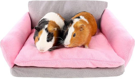 Guinea Pig Couch - Guinea Pig Sofa, Removable Cushioned Pillow, Stuffed Arms and Back, Super Cozy, Ideal Bed for Small Pets