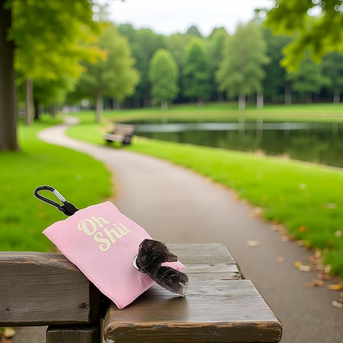 Pink Dog Poop Bag Holder,Pet Pets Supplies Canvas Garbage Bags,Poop Bag Dispenser Portable Poop Waste Bag Holder Outdoor Puppy Cat Pick Up Organizer,Dog Supplies