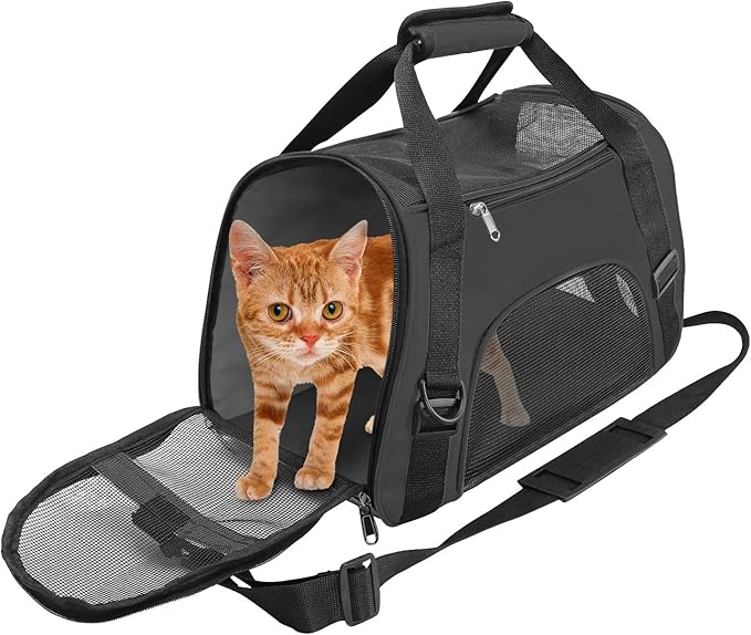 YLONG Cat Carrier Airline Approved Pet Carrier,Soft-Sided Pet Travel Carrier for Cats Dogs Puppy Comfort Portable Foldable Pet Bag,Airline Approved