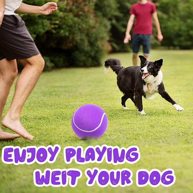 Big Tennis Ball for Dogs, Giant Dog Tennis Ball Toy Large Outdoor Sports Gift for Small Medium Large Dog (Purple, 9.5 inch)