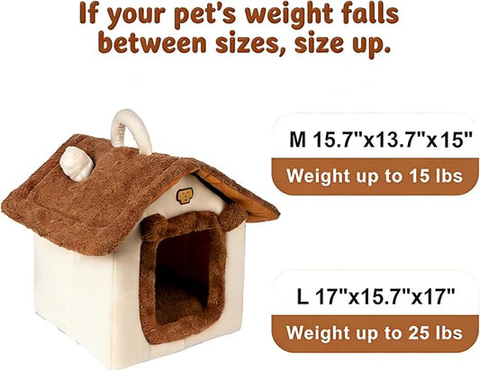 Indoor Cat House, Dog Tent for Indoor, Covered Dog Bed Pet House with Non-Slip Bottom, Indoor Cozy Cave for Kitten, Puppy & Small Pets