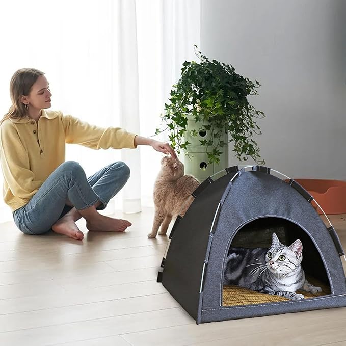 Foldable Pet Tent for All Season, Outdoor Cat House, Cat Tents for Indoor Cats, Breathable Cats Bed Cave, Dog House Indoors, Small Dog House, Pet House for Outdoor and Indoor