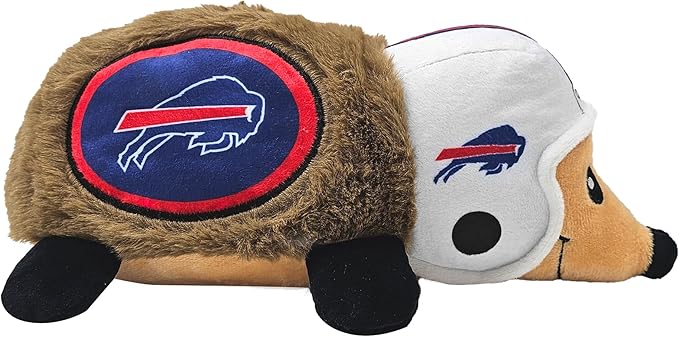 NFL Buffalo Bills Plush Hedgehog Toy for Dogs & Cats, Cool Soft Pet Toy for Fun and Interactive Play, Dog Chew Toy with Squeaker, Licensed Hot Pet Toy