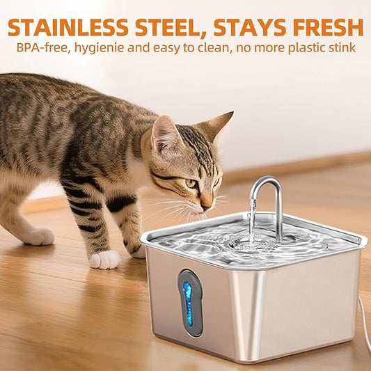 4L Large Cat Water Fountain for Multiple Cats Pet Water Fountain for Drinking Watering Supplies Pets Dog Small Animal Automatic Cat Water Dispenser for Cats Quiet Indoor