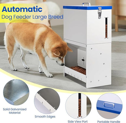 22lbs Gravity Dog Feeder - Automatic Dog Feeder Large Breed Outdoor Pet Feeding Station Auto Dry Food Dispenser for Pet Cat Dogs